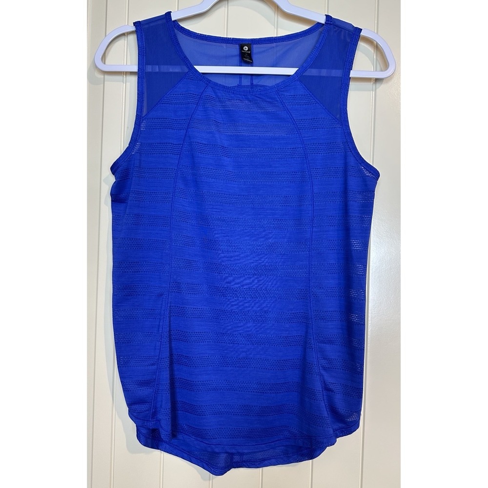 90 Degree‎ Women's Mesh Blue Sheer Active gym running workout Tank Top Size M